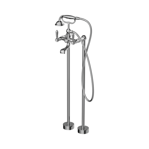York Freestanding Bath Set With Metal Hand Shower