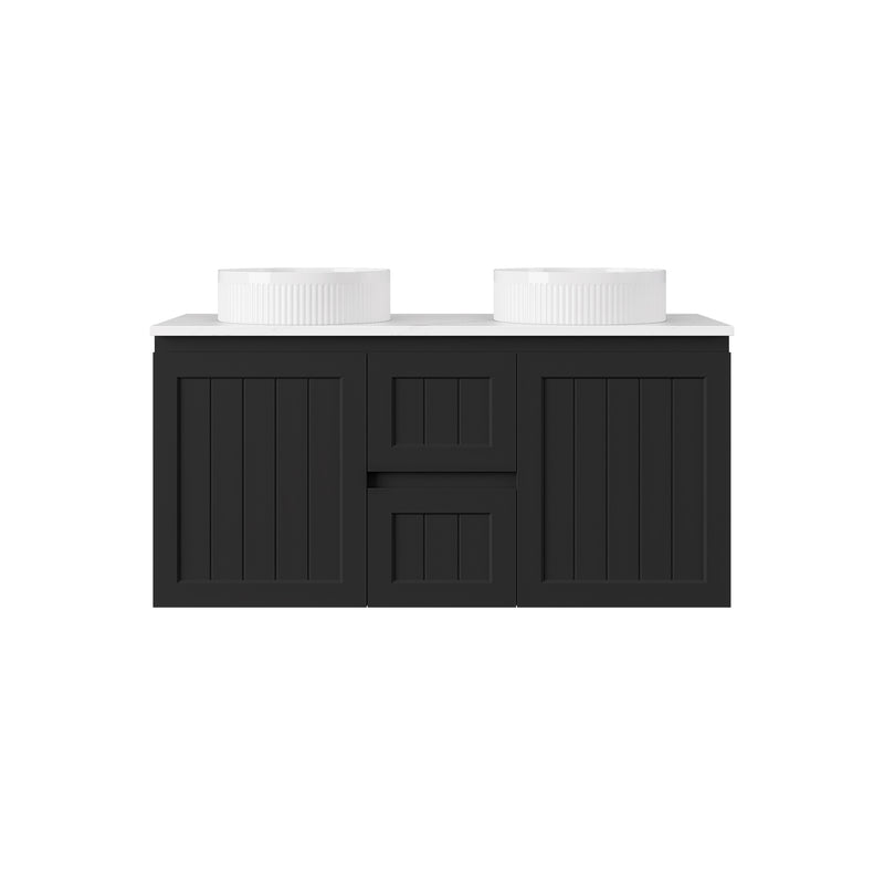 Archill Federation Wall Hung Matte Black PVC Cabinet LK-FA124DW-MB
