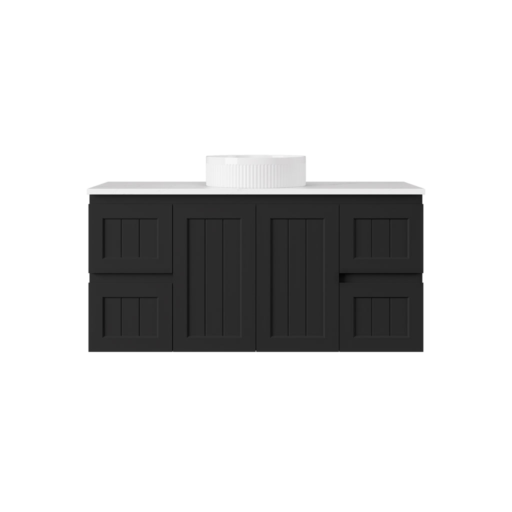 Archill Federation Wall Hung Matte Black PVC Cabinet LK-FA124W-MB