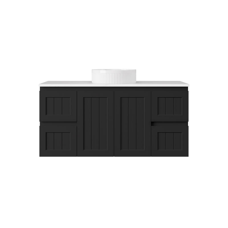 Archill Federation Wall Hung Matte Black PVC Cabinet LK-FA124W-MB