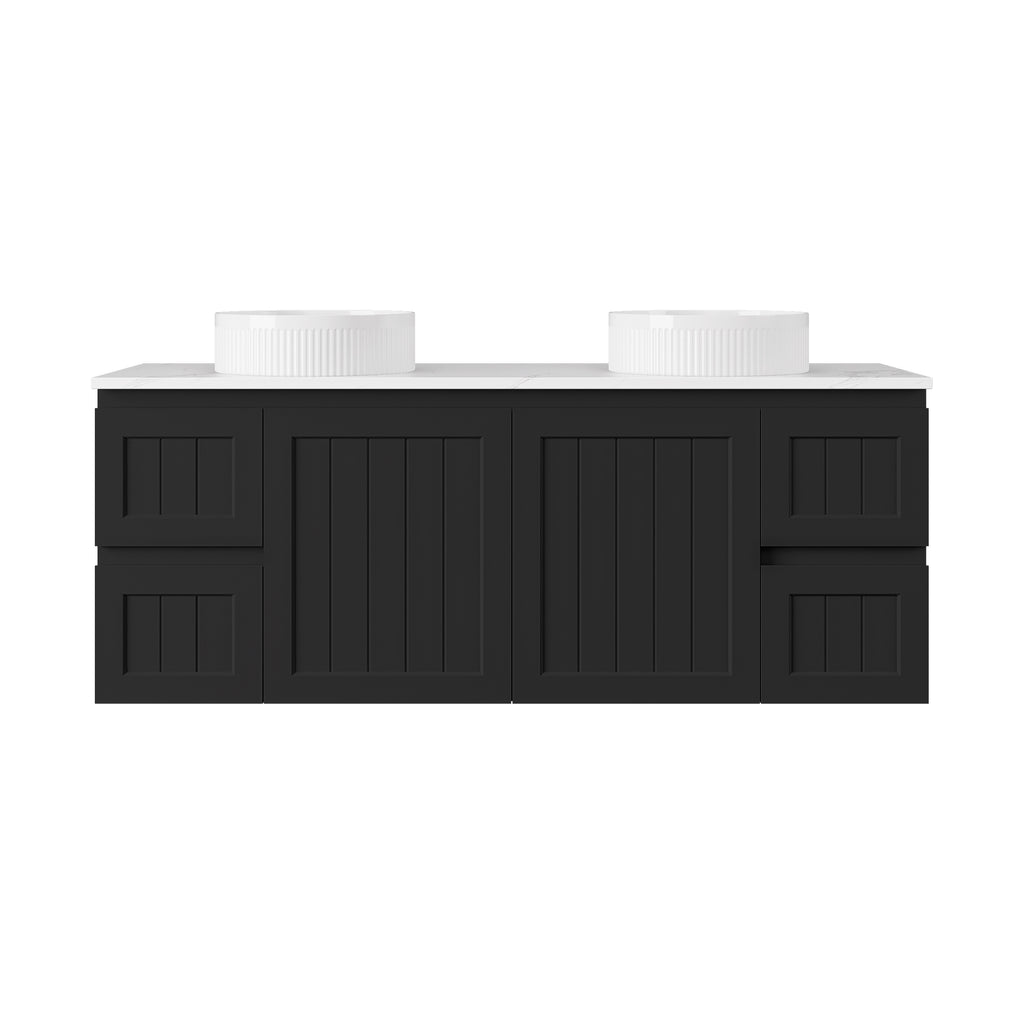 Archill Federation Wall Hung Matte Black PVC Cabinet LK-FA154W-MB