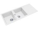 Black Carysil Enigma D200 Granite Double Bowl with Drain Board Stone Kitchen Sink 1160*460*200mm