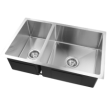 (C-1160 Black)Round Corner Stainless Steel Gun Metal Grey PVD Coating Double Bowl with Drain Board Kitchen Sink(with Bottom Tray) 1160*460*230mm