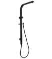 Round Gun Metal Grey Stainless Steel Rail with Handheld Shower,Fixed Wall Connector Set
