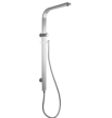 Round Brushed Nickel Stainless Steel Rail with Handheld Shower,Fixed Wall Connector Set