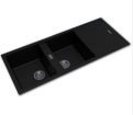 Concrete Grey Carysil Vivaldi D-200 Granite 1 and 1/2 Bowl with Drain Board Stone Kitchen Sink 1160*500mm