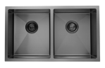 (C-600D Gold)Round Corner Stainless Steel Brushed Brass PVD Coating Single Bowl Kitchen Sink(with Bottom Tray) 600*450*300mm