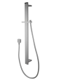 Round Black Stainless Steel Rail with Handheld Shower,Fixed Wall Connector Set