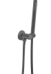 Round Brushed Nickel ABS Toilet Bidet Spray Kit with Stainless Steel Hose