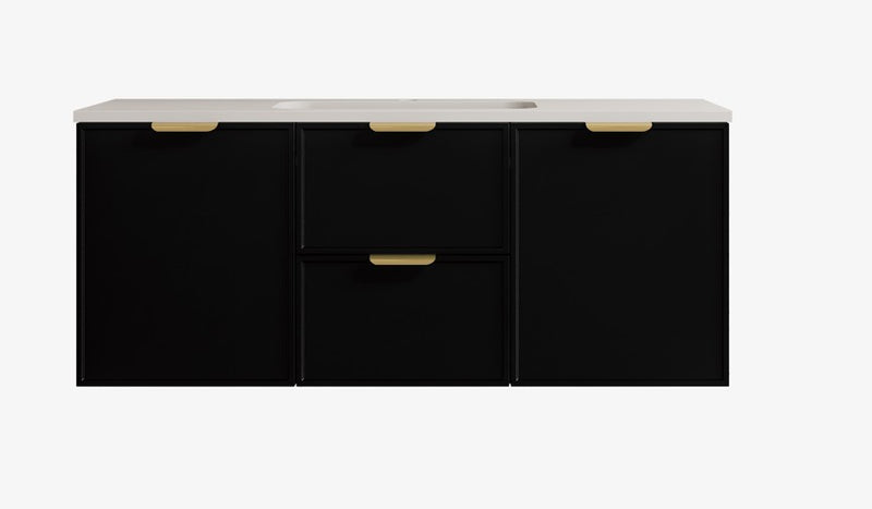 Madura Federation Wall Hung Cabinet Matte Black LK-FM1221W-MB