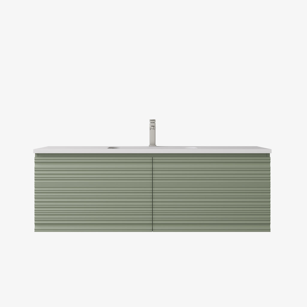 Sedona Olive Green Fluted Wall Hung PVC Cabinet LK-MS1221W-OG