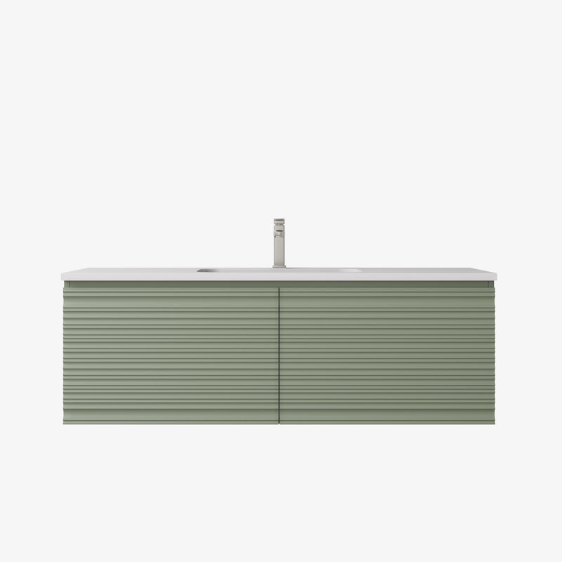 Sedona Olive Green Fluted Wall Hung PVC Cabinet LK-MS1221W-OG