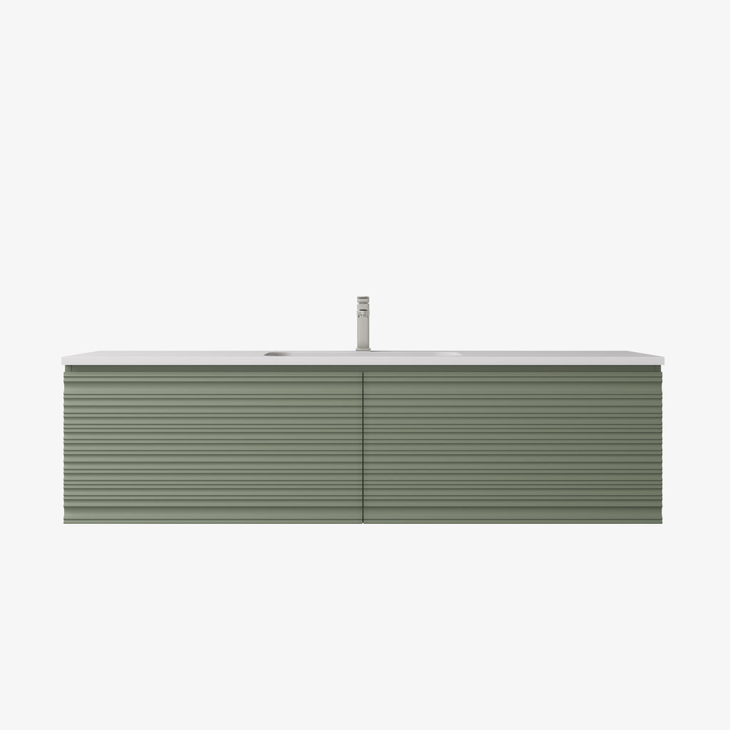 Sedona Olive Green Fluted Wall Hung PVC Cabinet LK-MS1521W-OG
