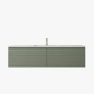 Sedona Olive Green Fluted Wall Hung PVC Cabinet LK-MS1521W-OG