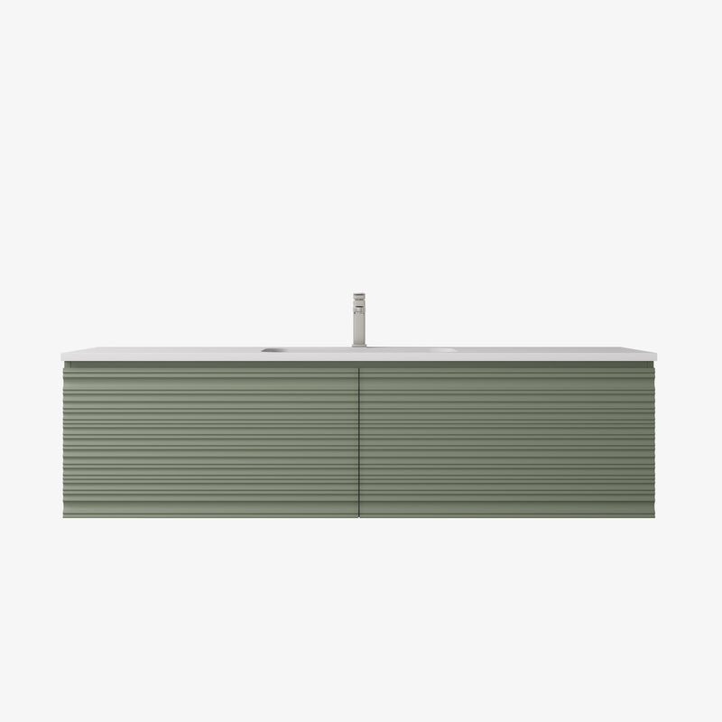 Sedona Olive Green Fluted Wall Hung PVC Cabinet LK-MS1521W-OG
