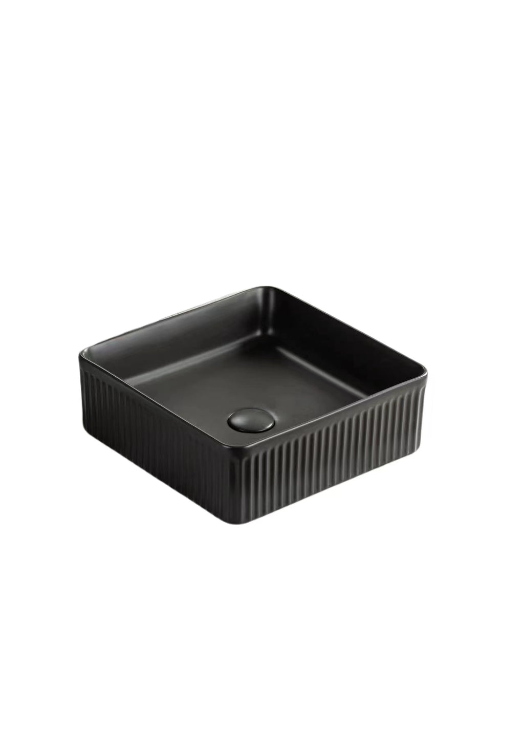 Crete Flueted Fine Ceramic Above Counter Basin LK-CFALK-CFA400-MB