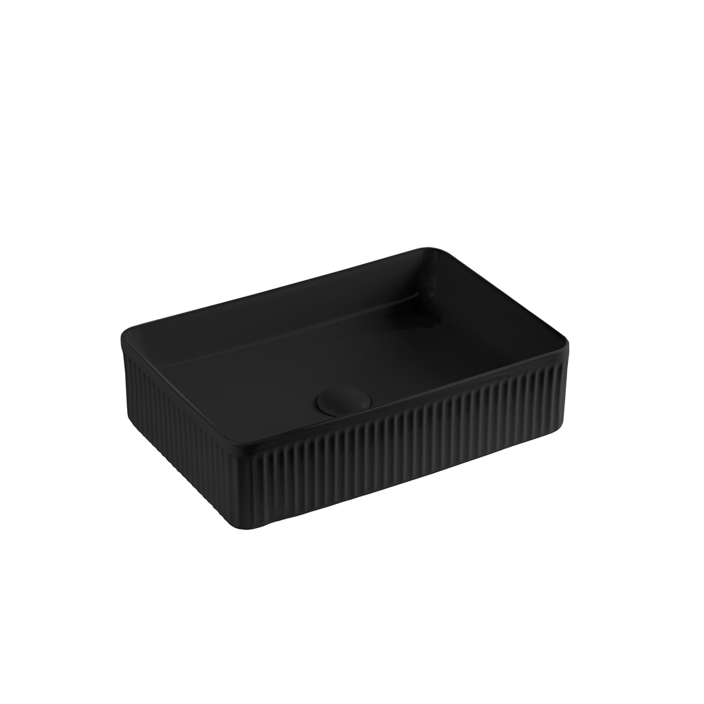 Crete Flueted Fine Ceramic Above Counter Basin LK-CFALK-CFA500-MB