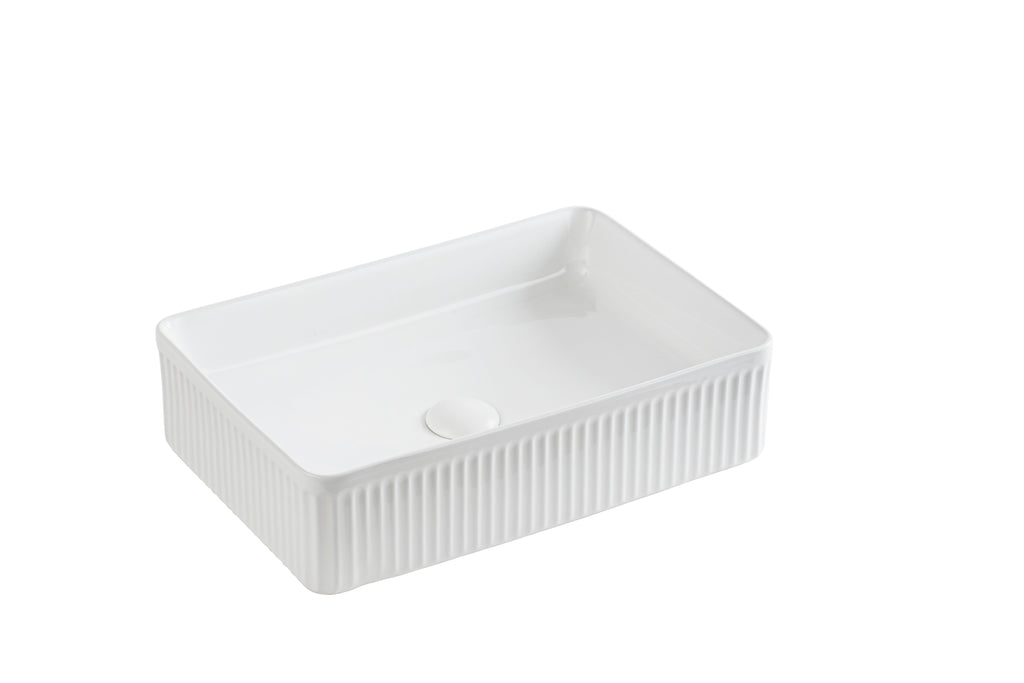 Crete Flueted Fine Ceramic Above Counter Basin LK-CFALK-CFA500