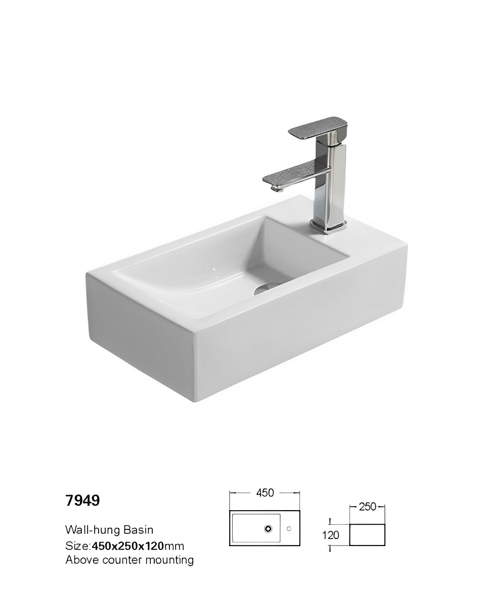 Crete Fine Ceramic Wall Hung Mini Basin LK-CW450LK-CW450R