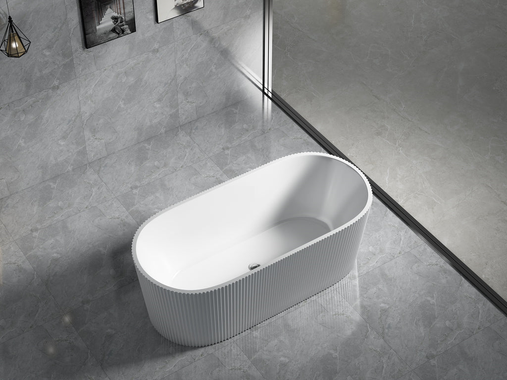 Agena Fluted Acrylic Free-Standing Bath LK-FALK-FA1705MW