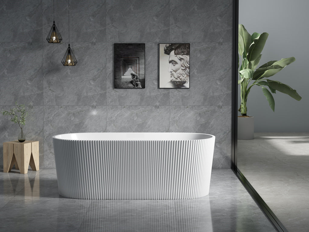 Agena Fluted Acrylic Free-Standing Bath LK-FALK-FA1705GW