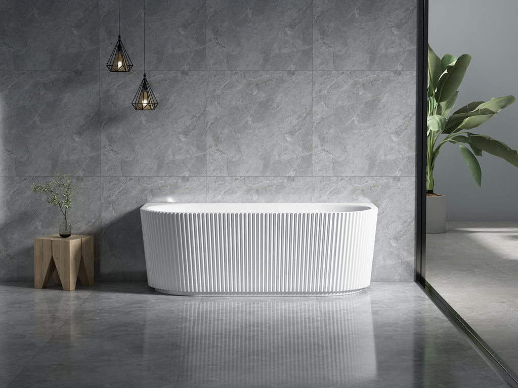 BINGIE Fluted Skirt Back to Wall Bath LK-FBG1700LK-FBG1700GW