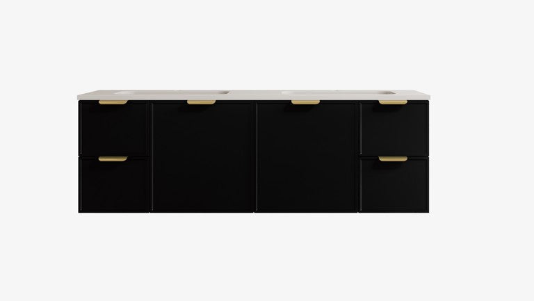 Madura Federation Wall Hung Cabinet Matte Black LK-FM1521-MB