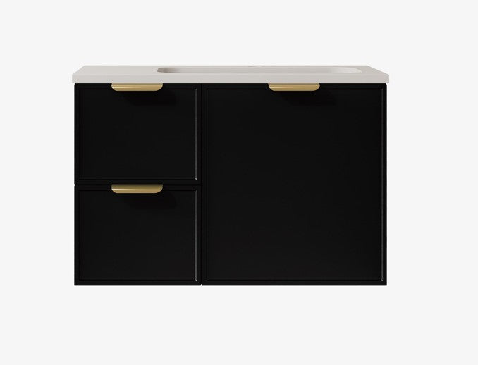 Madura Federation Wall Hung Cabinet Matte Black LK-FM74LW-MB