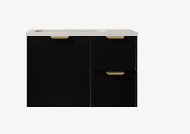 Madura Federation Wall Hung Cabinet Matte Black LK-FM74RW-MB