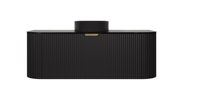 Agena Modern Fluted Cabinet Matte Black LK-MA1200W-MB