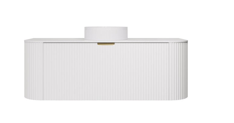 Agena Modern Fluted Cabinet Matte White LK-MA1200W-MW