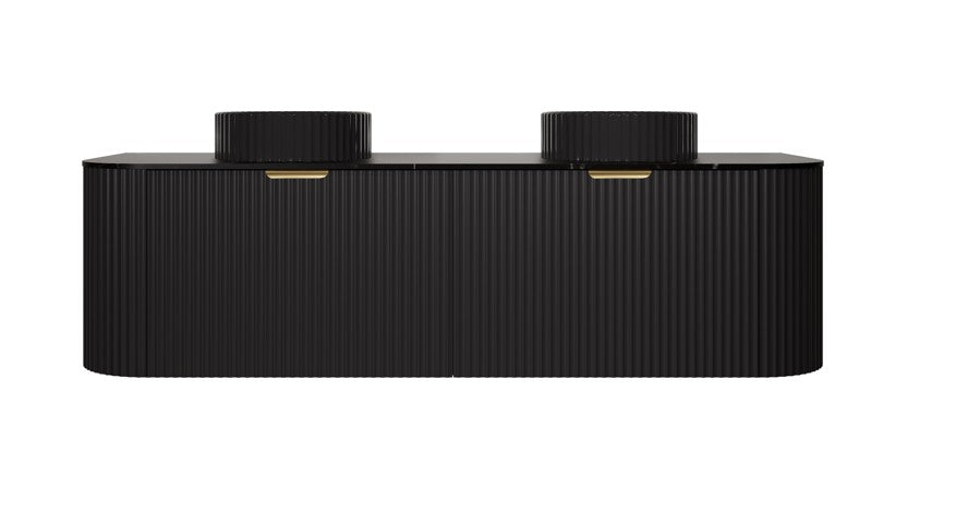 Agena Modern Fluted Cabinet Matte Black LK-MA1500W-MB