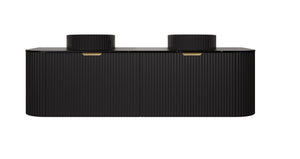 Agena Modern Fluted Cabinet Matte Black LK-MA1500W-MB