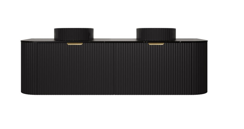 Agena Modern Fluted Cabinet Matte Black LK-MA1500W-MB
