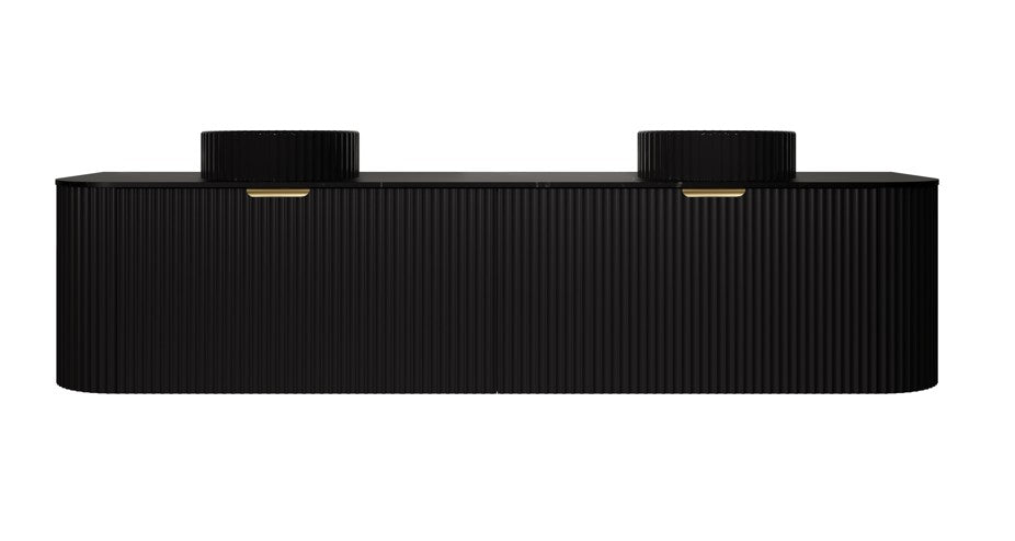 Agena Modern Fluted Cabinet Matte Black LK-MA1800W-MB