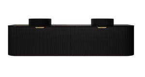 Agena Modern Fluted Cabinet Matte Black LK-MA1800W-MB