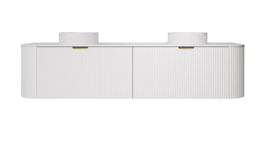Agena Modern Fluted Cabinet Matte White LK-MA1800W-MW