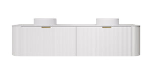 Agena Modern Fluted Cabinet Matte White LK-MA1800W-MW