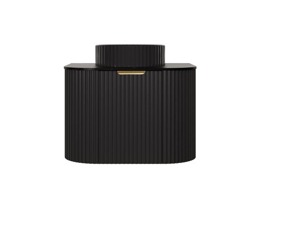 Agena Modern Fluted Cabinet Matte Black LK-MA600W-MB