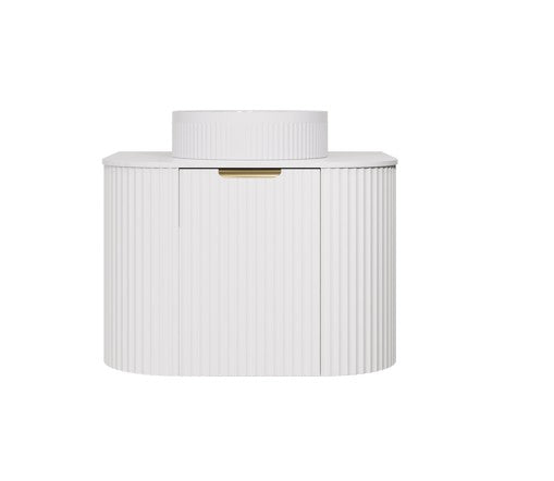 Agena Modern Fluted Cabinet Matte White LK-MA600W-MW