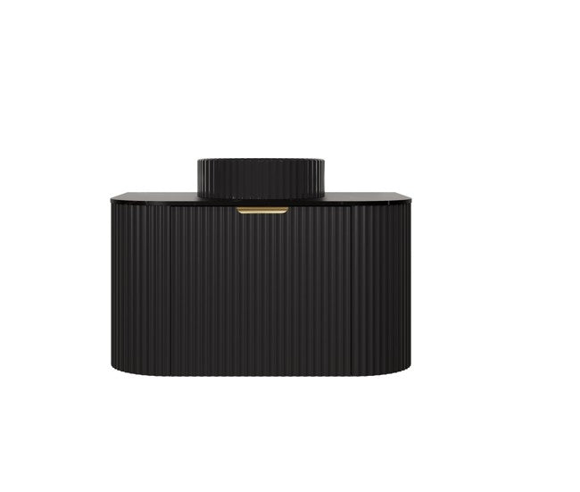 Agena Modern Fluted Cabinet Matte Black LK-MA750W-MB