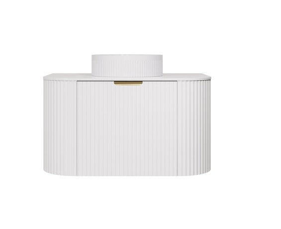 Agena Modern Fluted Cabinet Matte White LK-MA750W-MW