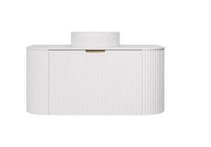 Agena Modern Fluted Cabinet Matte White LK-MA900W-MW