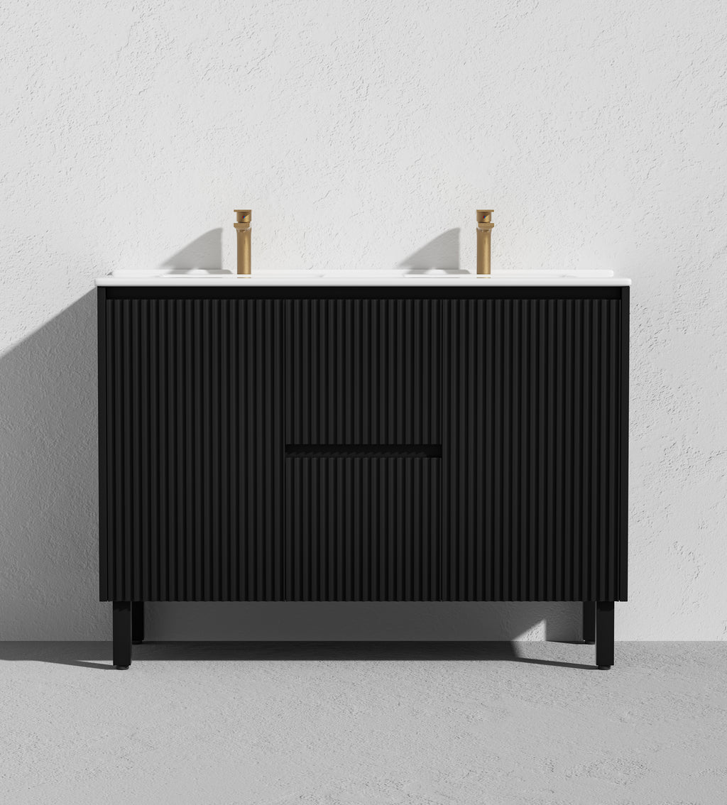 Crete Modern Free Standing Vanity Matte Black LK-MC1221L-MB