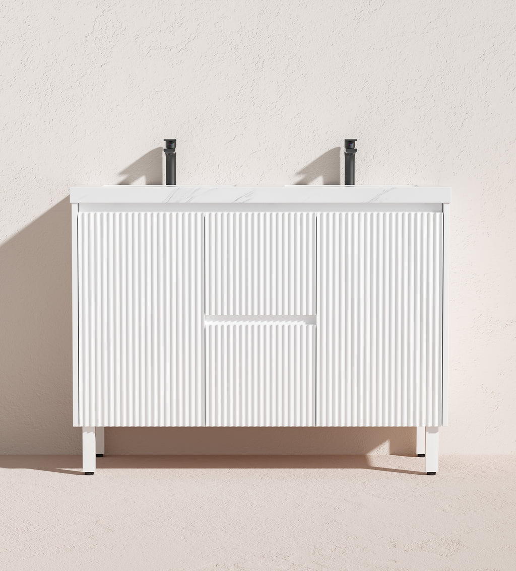 Crete Modern Free Standing Vanity Matte White LK-MC1221L-MW