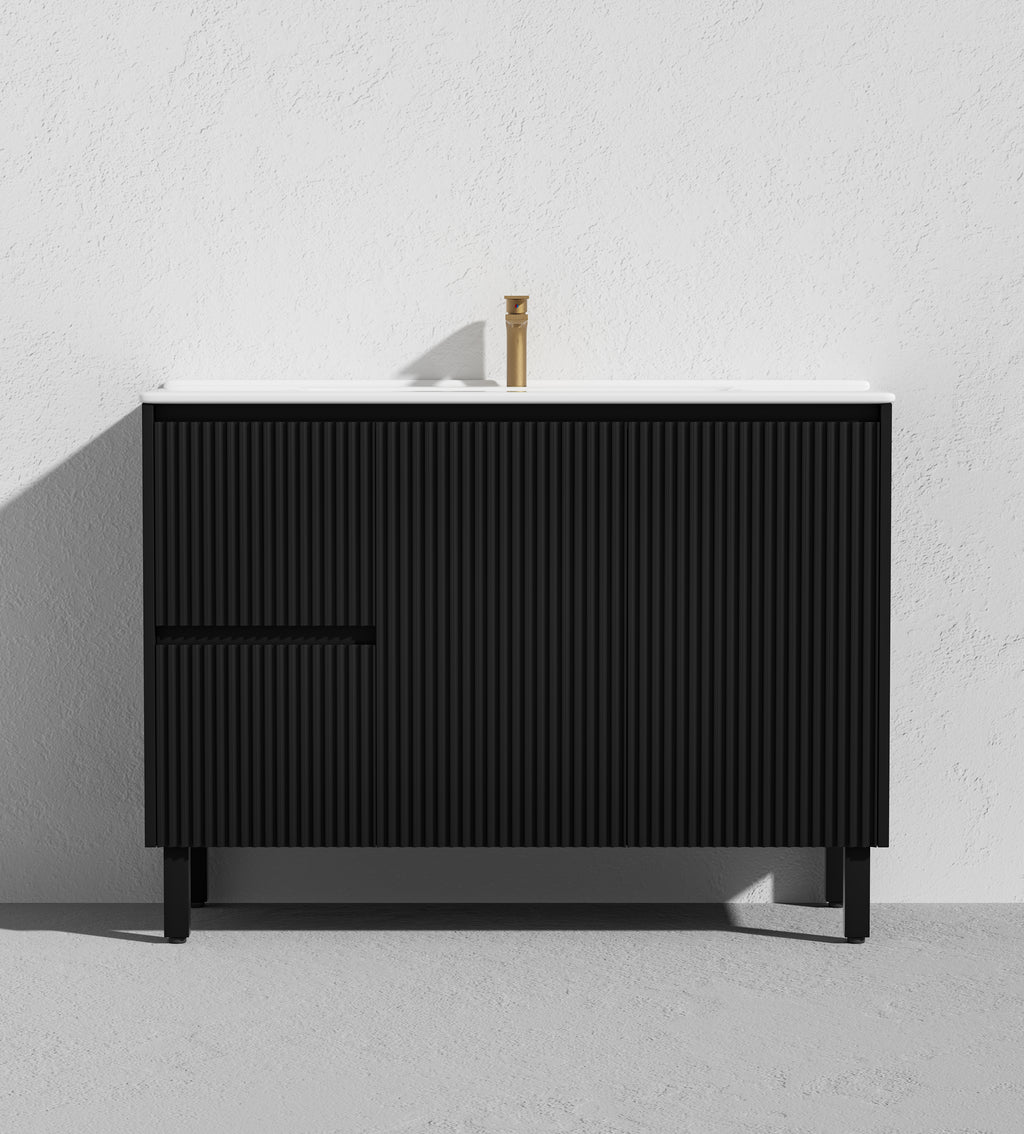 Crete Modern Free Standing Vanity Matte Black LK-MC124LL-MB