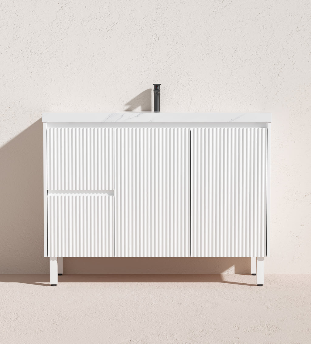 Crete Modern Free Standing Vanity Matte White LK-MC124LL-MW