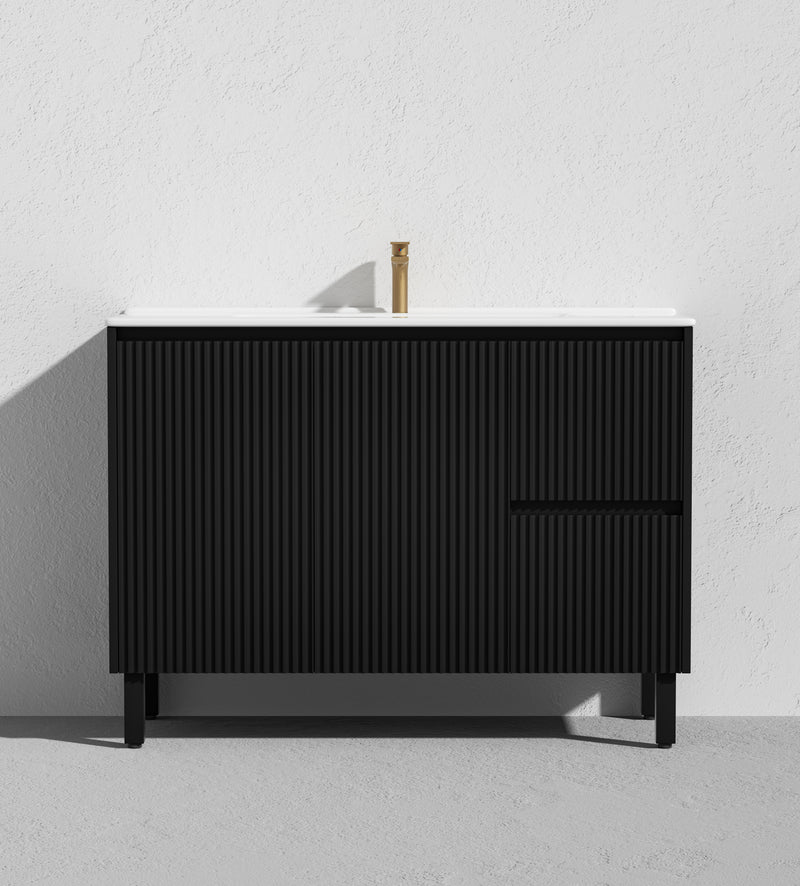 Crete Modern Free Standing Vanity Matte Black LK-MC124RL-MB