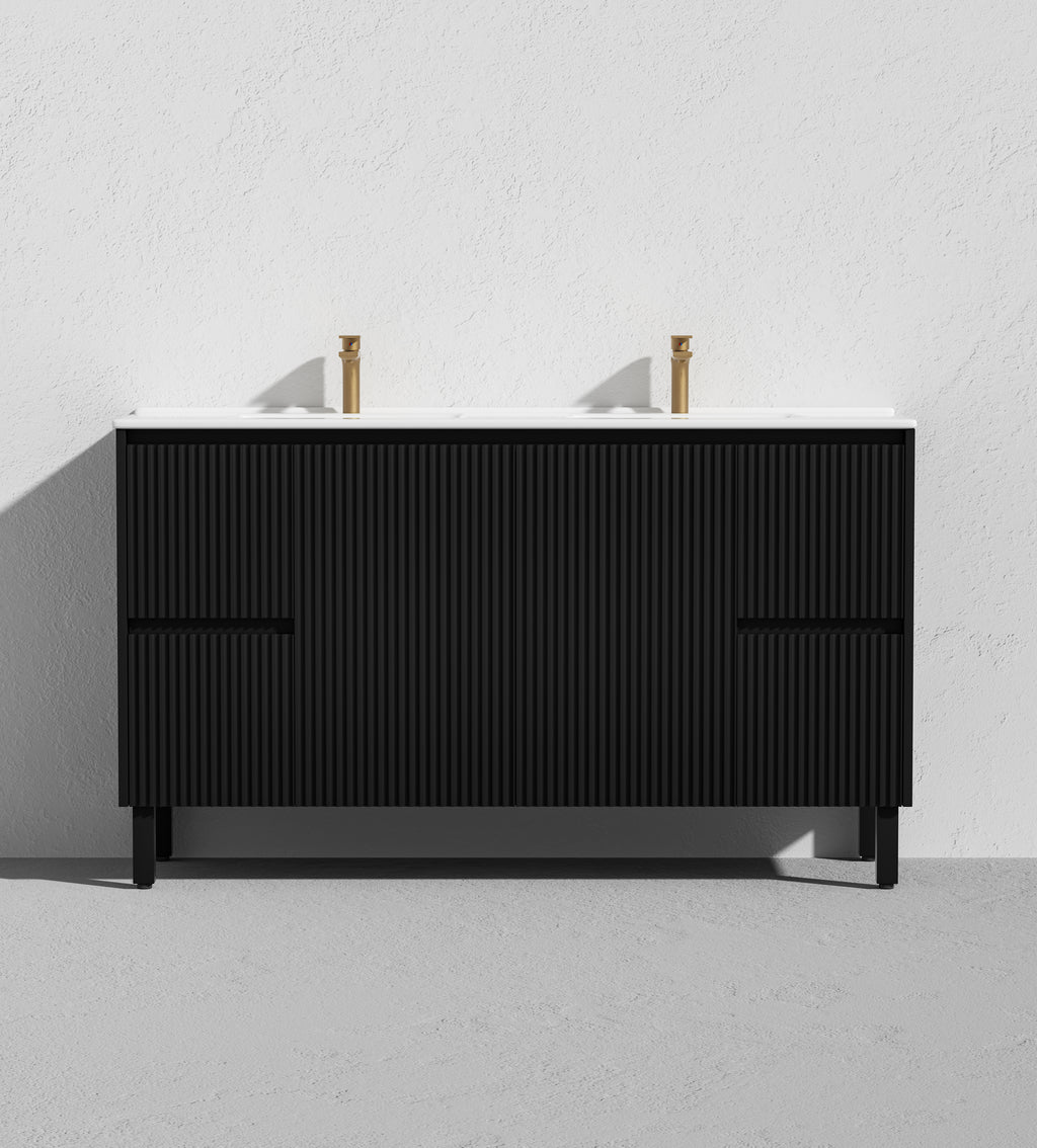 Crete Modern Free Standing Vanity Matte Black LK-MC154L-MB
