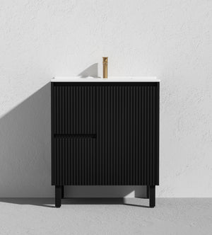 Crete Modern Free Standing Vanity Matte Black LK-MC74LL-MB